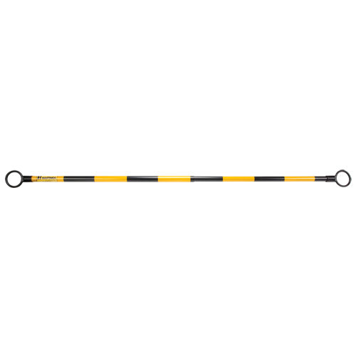 Telescopic Barricade Bar, 85" Extended Length, Black/Yellow Moffatt Supply & Specialties