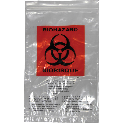 Sacs pour d&eacute;chets dangereux Dynamic, Biorisque, 9" lo x 6" la, 2,0 mils Moffatt Supply & Specialties