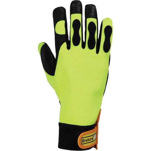 Endura&reg; Hi-Viz Chainsaw Gloves, Size Large/9, Goatskin Palm Moffatt Supply & Specialties