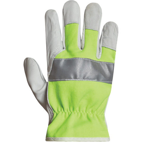 Gants de conducteur haute visibilit&eacute; avec bandes r&eacute;fl&eacute;chissantes Endura, 3T-Grand, Paume en Cuir fleur de ch&egrave;vre Moffatt Supply & Specialties