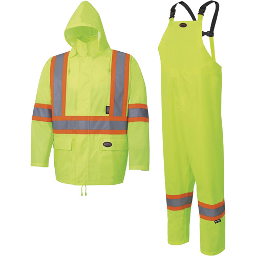 5619 150D Oxford Rain Suit, Polyester, 2X-Large, Lime-Yellow Moffatt Supply & Specialties