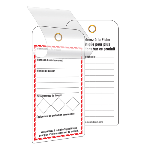 &eacute;tiquettes SGH auto-plastifiantes pour le milieu de travail, Papier cartonn&eacute;, 3" la x 6" h, Français Moffatt Supply & Specialties