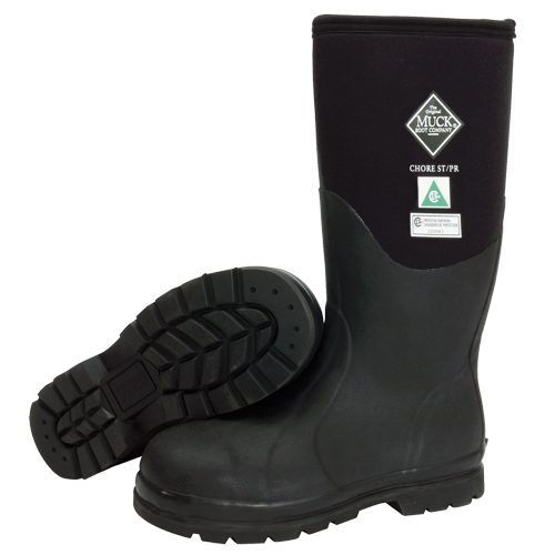 Chore Classic Fleece-Lined Work Boots, Rubber, Steel Toe, Size 5, Puncture Resistant Sole Moffatt Supply & Specialties