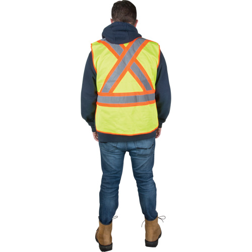 Veste d'arpenteur r&eacute;sistante aux flammes, Jaune lime haute visibilit&eacute;, 2T-Grand, Polyester Moffatt Supply & Specialties