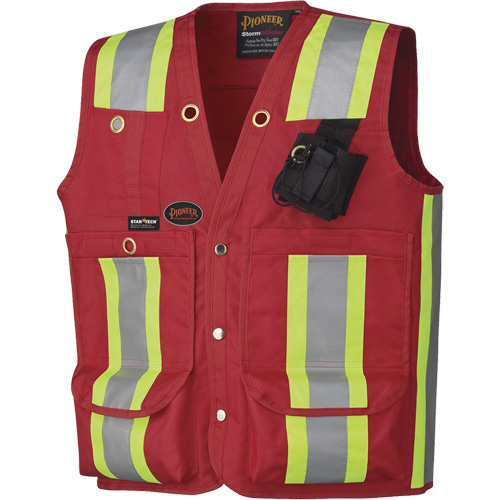 695 Surveyor's / Supervisor's Safety Vest, Red, X-Large, Polyester Moffatt Supply & Specialties
