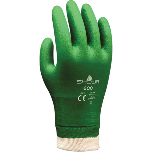 Atlas 600 Coated Gloves, Size Small/7, 9" L, PVC, Cotton Inner Lining, 53-mil Moffatt Supply & Specialties