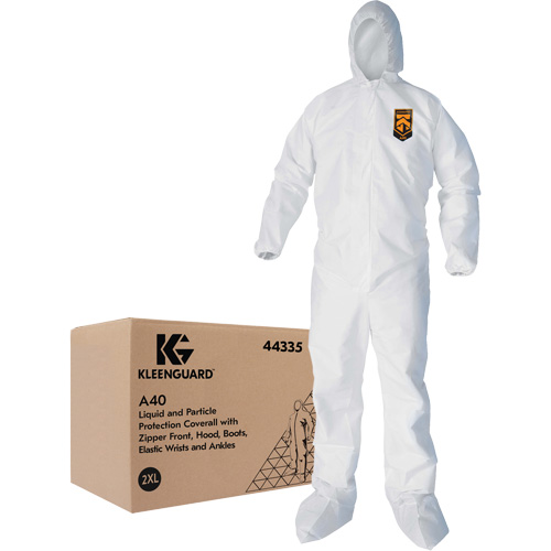 Combinaisons Kleenguard A40, 2T-Grand, Blanc, Microporeux Moffatt Supply & Specialties