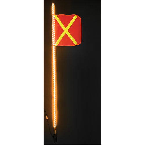 Safety Whip&reg; Heavy-Duty LED Whips, Hitch Mount, 6 High, Orange with Reflective Moffatt Supply & Specialties