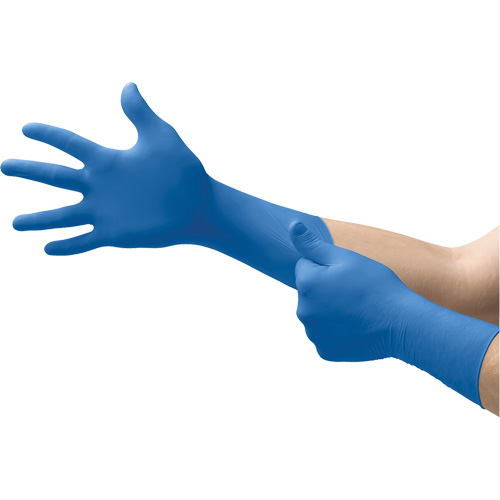 Gants dexamen m&eacute;dical Microflex SafeGrip SG-375, Petit, Latex, 11 mils, Sans poudre, Bleu, Classe 2 Moffatt Supply & Specialties