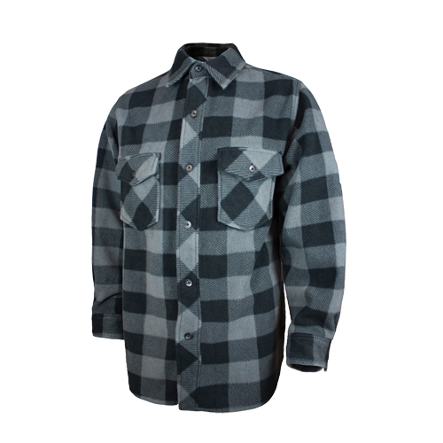 Plaid Solar Fleece Shirt, Men's, Large, Grey Moffatt Supply & Specialties