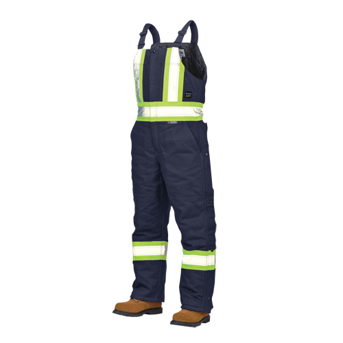 Duck Lined Safety Overalls, Cotton, Large, Navy Blue Moffatt Supply & Specialties