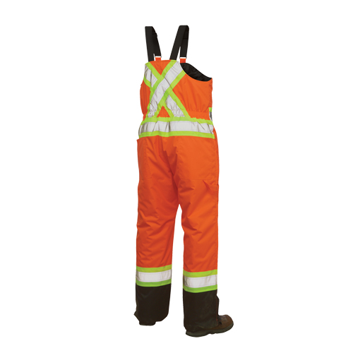 Salopettes de s&eacute;curit&eacute; doubl&eacute;e, Polyester/Polyur&eacute;thane, Grand, Orange haute visibilit&eacute; Moffatt Supply & Specialties