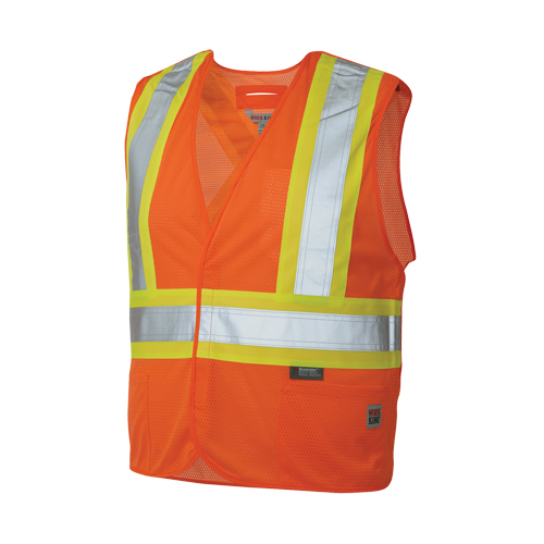 5-Point Tearaway Safety Vest, High Visibility Orange, Large/X-Large, Polyester Moffatt Supply & Specialties