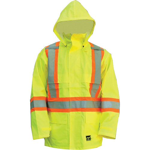 Manteau Open Road, Polyester/Polyur&eacute;thane, Jaune lime haute visibilit&eacute;, Petit Moffatt Supply & Specialties