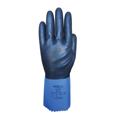 Gants enti&egrave;rement tremp&eacute;s et r&eacute;sistants aux produits chimiques Summitech, Taille Petit/7, 11,8" lo, Chloropr&egrave;ne, Doublure en Poly-coton, 59 mils Moffatt Supply & Specialties