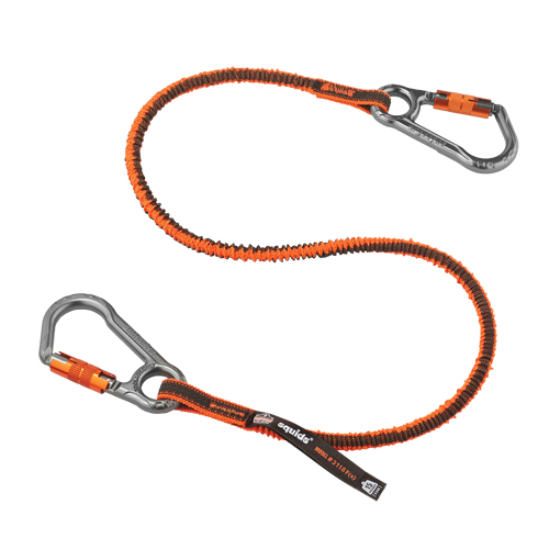 Squids&reg; 3118F(x) Locking Tool Lanyard, Bungee, Dual Carabiner Moffatt Supply & Specialties