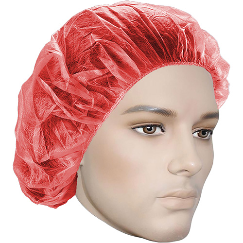 Bonnets bouffants, Polypropyl&egrave;ne, 21", Rouge Moffatt Supply & Specialties