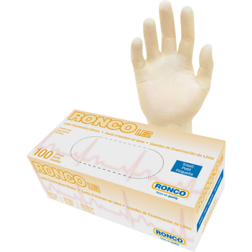 Gants jetables, Petit, Latex, 4 mils, Sans poudre, Naturel, Classe 2 Moffatt Supply & Specialties