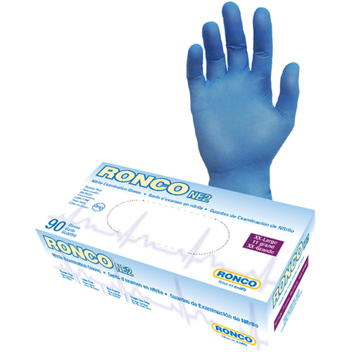 Gants jetables, 2T-Grand, Nitrile, 4 mils, Sans poudre, Bleu Moffatt Supply & Specialties