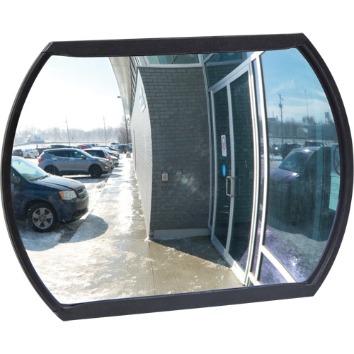 Miroir convexe rectangulaire/rond avec support, 12" h x 18" la, Int&eacute;rieur/Ext&eacute;rieur Moffatt Supply & Specialties