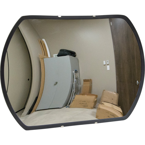 Miroir convexe rectangulaire/rond avec support, 12" h x 18" la, Int&eacute;rieur/Ext&eacute;rieur Moffatt Supply & Specialties