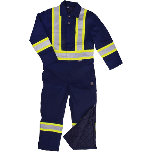 Combinaison en toile avec bandes r&eacute;fl&eacute;chissantes, Petit, Bleu marin Moffatt Supply & Specialties