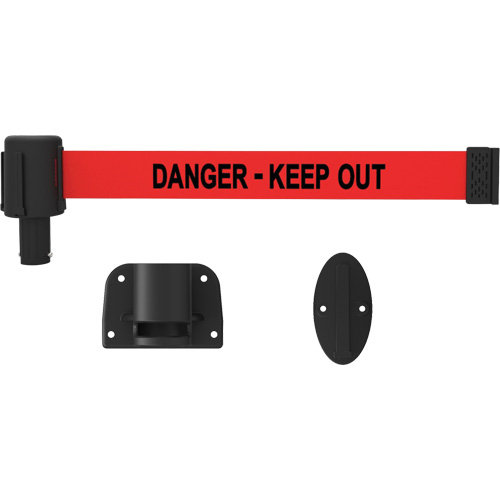 PLUS Wall Mount Barrier System, Plastic, Screw Mount, 15', Red Tape Moffatt Supply & Specialties