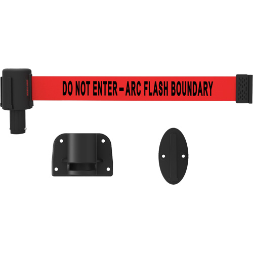 PLUS Wall Mount Barrier System, Plastic, Screw Mount, 15', Red Tape Moffatt Supply & Specialties