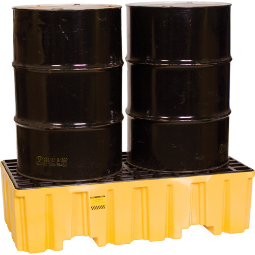 Palette de confinement des d&eacute;versements, Capacit&eacute; de d&eacute;versement 66 gal. US, 26,25" x 51" x 13,75" Moffatt Supply & Specialties