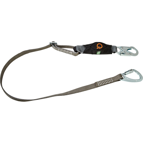 V-Series Tie-Back Lanyard, 6', Carabiner Center, Snap Hook Leg Ends, Polyester Moffatt Supply & Specialties