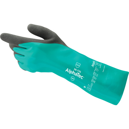 Gants r&eacute;sistants &agrave; la coupure et aux produits chimiques 58-735 AlphaTec, Taille 6, 13" lo, Nitrile, Doublure en Nylon, 39 mils Moffatt Supply & Specialties