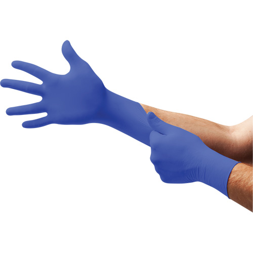 Gants d'examen UF-524 UltraForm, T-petit, Nitrile, 2,4 mils, Sans poudre, Bleu, Classe 2 Moffatt Supply & Specialties