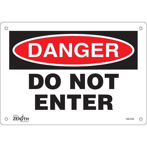 "Do Not Enter" Sign, 7" x 10", Aluminum, English Moffatt Supply & Specialties