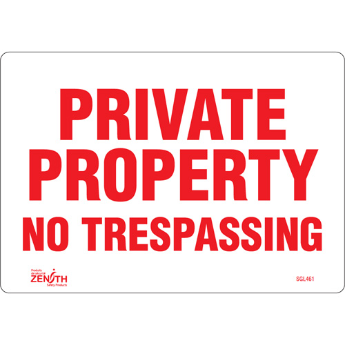 Enseigne Private Property, 7" x 10", Vinyle, Anglais Moffatt Supply & Specialties
