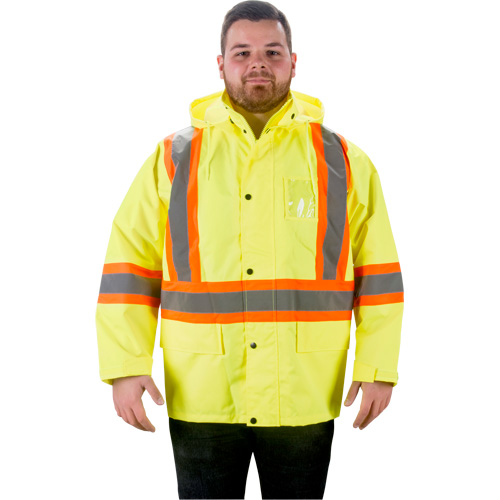 RZ1000 Rain Jacket, Polyester, Small, High Visibility Lime-Yellow Moffatt Supply & Specialties