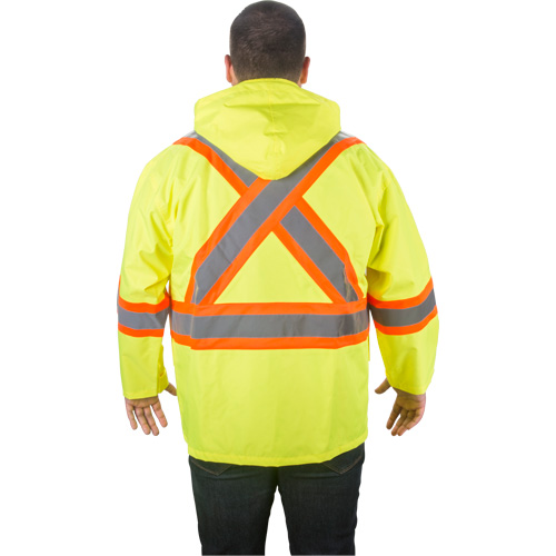 RZ1000 Rain Jacket, Polyester, Small, High Visibility Lime-Yellow Moffatt Supply & Specialties