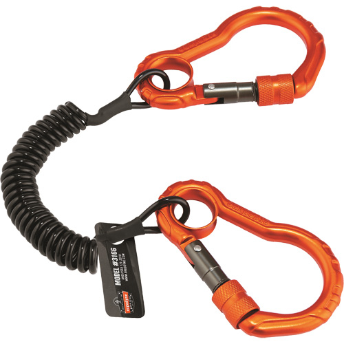 Longe porte-outils Squids 3166, Spirale, Mousqueton double Moffatt Supply & Specialties