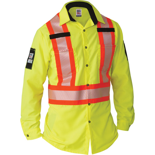 Ripstop High-Visibility Long Sleeve Shirt, Polyester, Small, High Visibility Lime-Yellow Moffatt Supply & Specialties