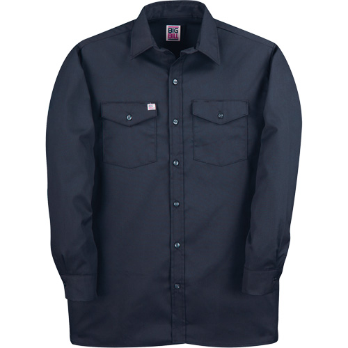Long-Sleeved Twill Work Shirt, Men's, Medium (Tall), Navy Blue Moffatt Supply & Specialties