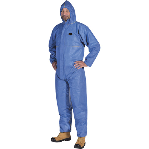 2075 Flame-Resistant SMS Disposable Coveralls, Size Small, Blue Moffatt Supply & Specialties