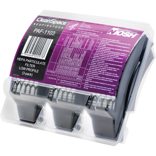 Low Profile HEPA Filters, Particulates, Pack of 3 Moffatt Supply & Specialties