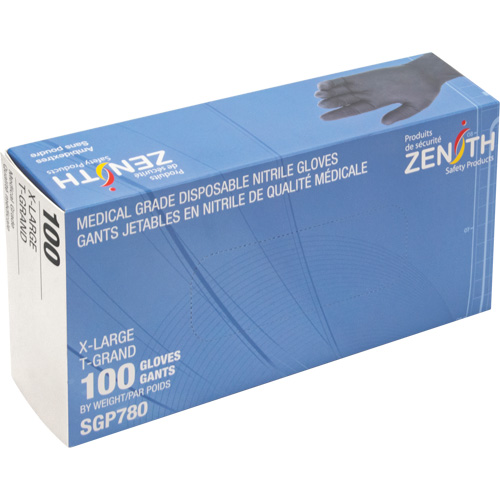 Puncture-Resistant Medical-Grade Disposable Gloves, X-Large, Nitrile, 5-mil, Powder-Free, Black, Class 2 Moffatt Supply & Specialties