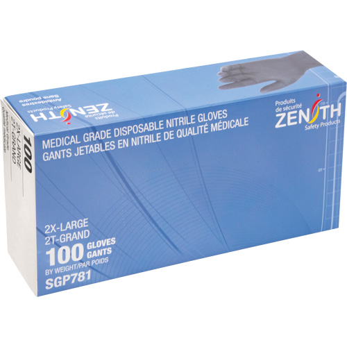 Puncture-Resistant Medical-Grade Disposable Gloves, 2X-Large, Nitrile, 5-mil, Powder-Free, Black, Class 2 Moffatt Supply & Specialties