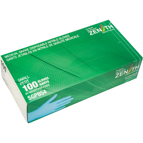 Gants jetables de calibre m&eacute;dical r&eacute;sistants &agrave; la perforation, Petit, Nitrile, 3,5 mils, Sans poudre, Bleu, Classe 2 Moffatt Supply & Specialties