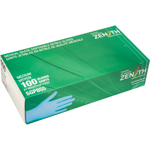 Puncture-Resistant Medical-Grade Disposable Gloves, Medium, Nitrile, 3.5-mil, Powder-Free, Blue, Class 2 Moffatt Supply & Specialties