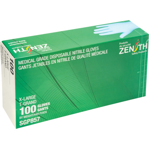 Gants jetables de calibre m&eacute;dical r&eacute;sistants &agrave; la perforation, T-Grand, Nitrile, 3,5 mils, Sans poudre, Bleu, Classe 2 Moffatt Supply & Specialties