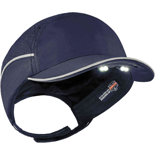 Skullerz&reg; 8965 Lightweight Bump Cap Hat with LED Lighting, Navy Blue Moffatt Supply & Specialties