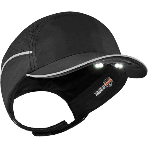 Skullerz&reg; 8965 Lightweight Bump Cap Hat with LED Lighting, Black Moffatt Supply & Specialties