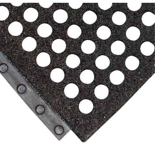 24/Seven&reg; Locksafe&reg; Anti-Fatigue Mat, Honeycomb, 3' x 3' x 5/8", Black, Natural Rubber Moffatt Supply & Specialties