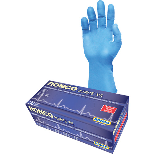 Blurite XPL Examination Gloves, Small, Nitrile, 8-mil, Powder-Free, Blue, Class 2 Moffatt Supply & Specialties